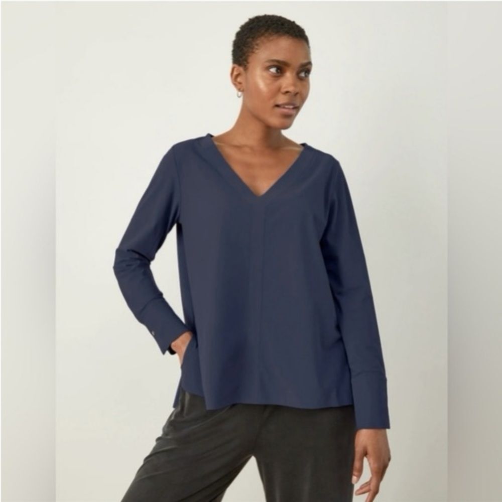 ADAY Something Tailored Shirt Navy Blue Size XL
